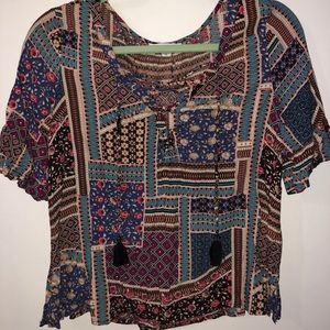American Eagle Patchwork Top